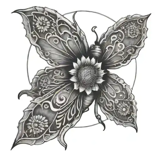 Sunflower Moth Moon Surrounded