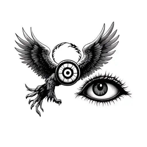 Icarus And The Fallen Angel Eye Symbol Integrated