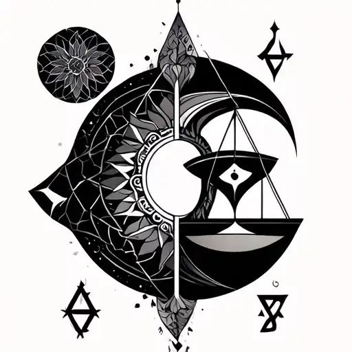 Libra Zodiac Sign And Ninjan And Geometric