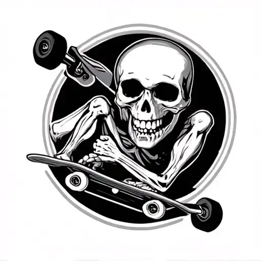 Skeleton On A Skateboard