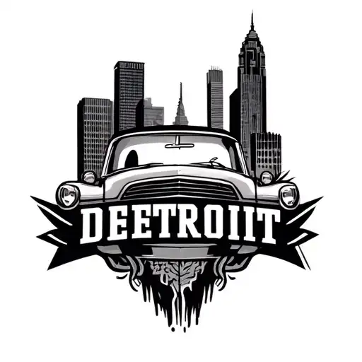 Detroit Theme As Cartoon