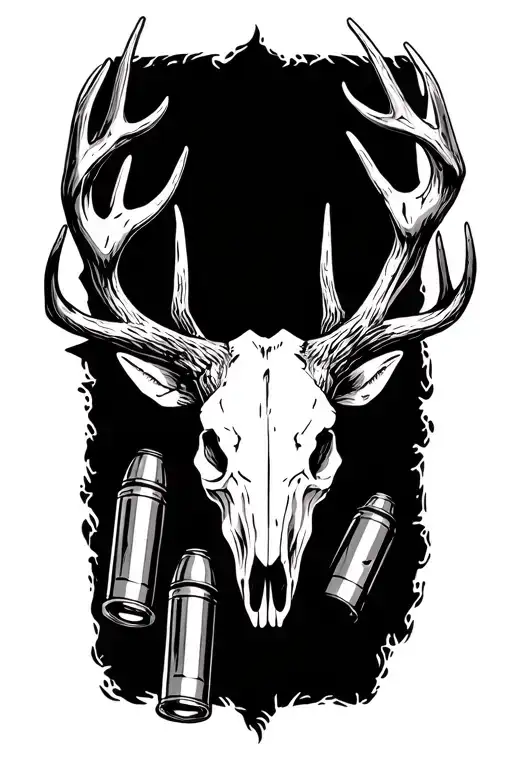Deer Skull With Shotgun Shells