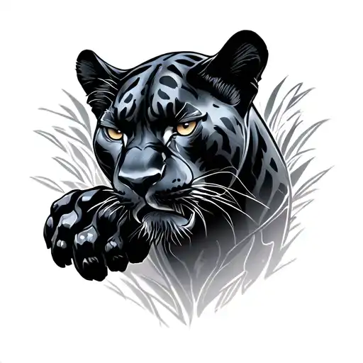 Black Panther With Paw