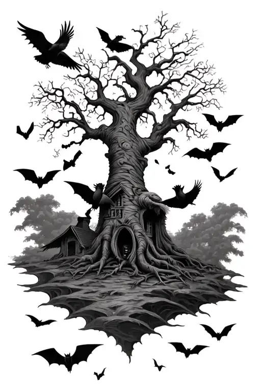 2006 Poison Tree With Doves And Bats