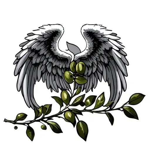 Olive Branch Angel Wings