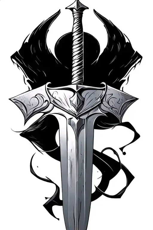 Stoicsm Tattoo With Claymore Sword