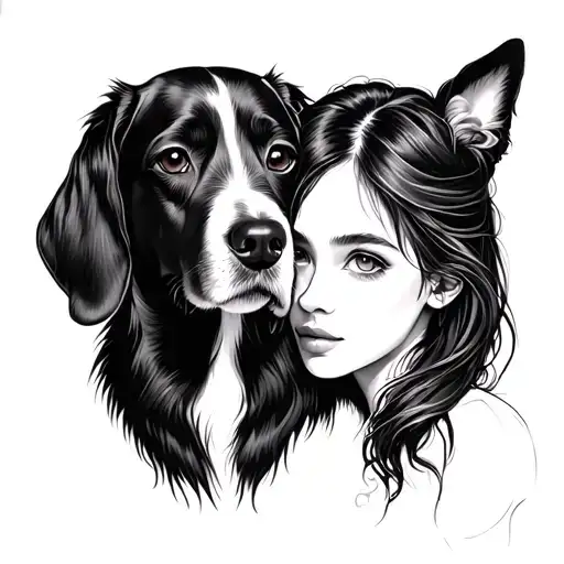 Girl And Dog