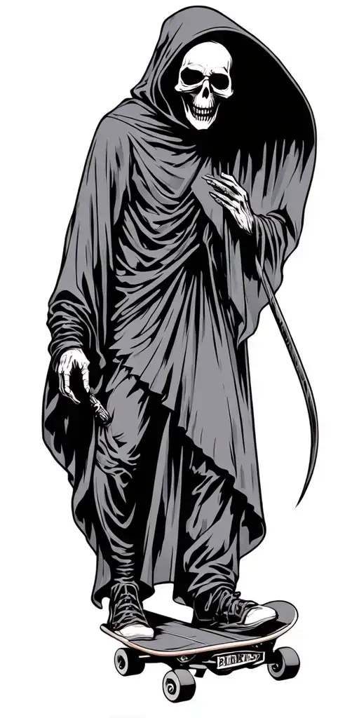Skateboarding Grim Reaper