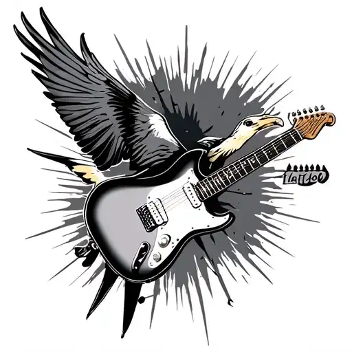 Bird Flying Off Electric Guitar