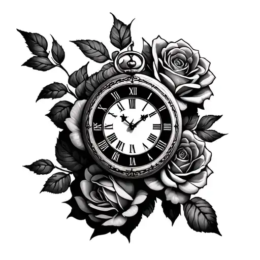 Roses Clock Woman