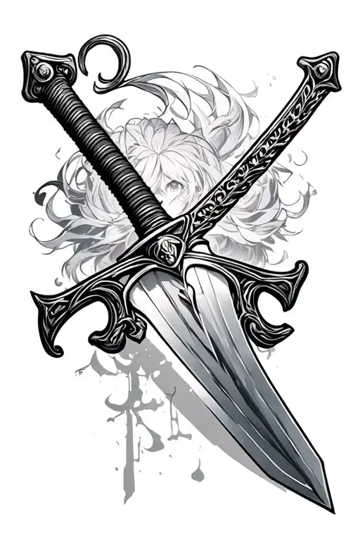 Anime Sword With The Word Brave Beside It