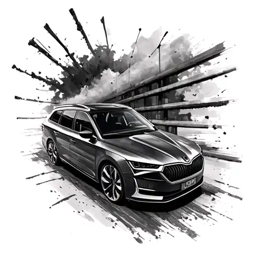 Skoda Superb 3V Deeper Background With Street And Storm