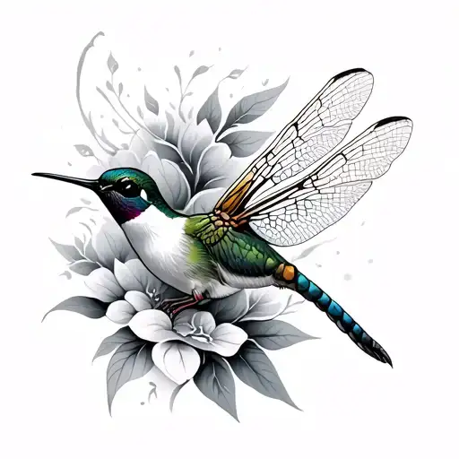 Dragonfly And Hummingbird