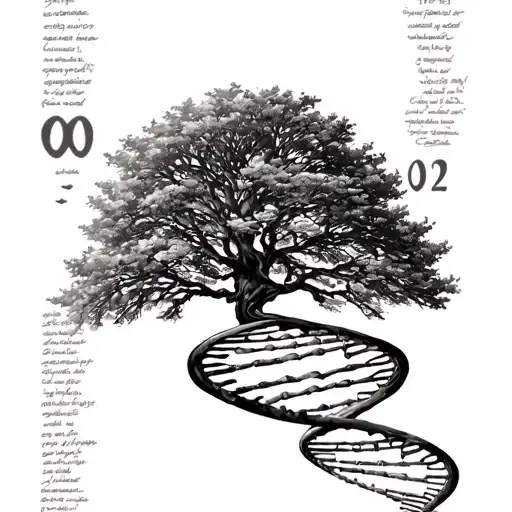 Dna Strand With Tree And Space For Year Numbers In The Strand