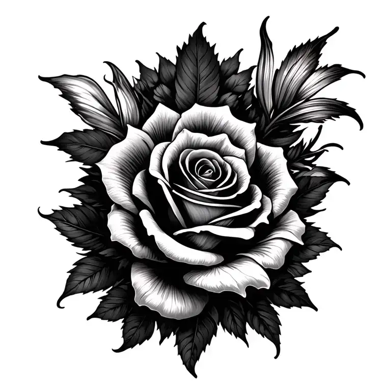 Roses And Lily Flower And The Sun