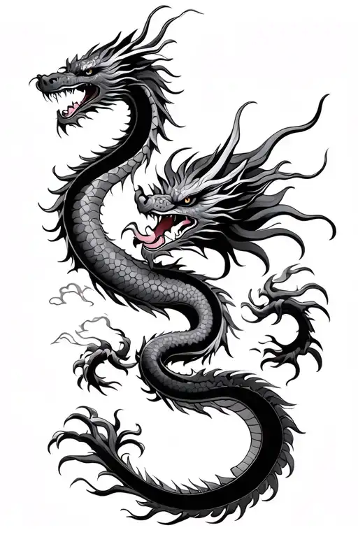 Japanese And Chinese Dragon