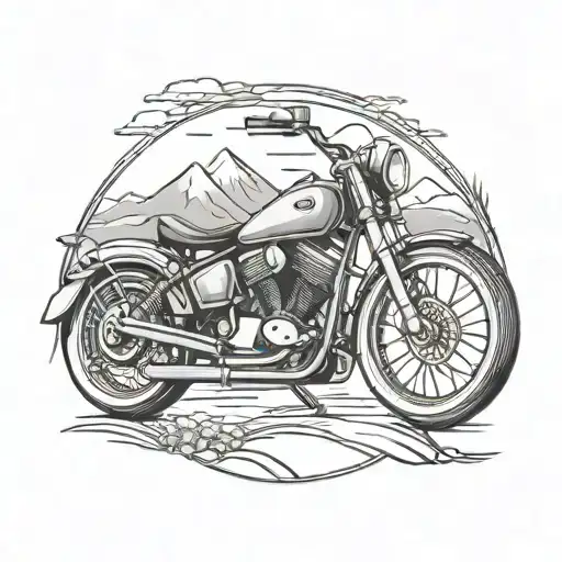 Motorcycle Landscape Love