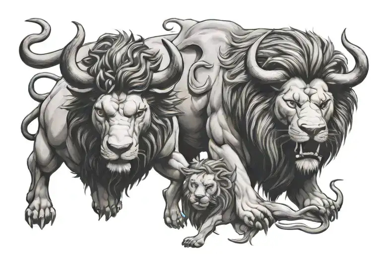 Bull And Lion