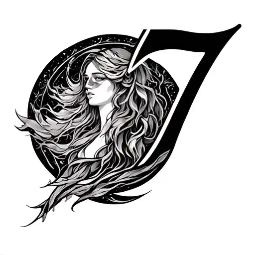 Virgo Sign With The Number 7