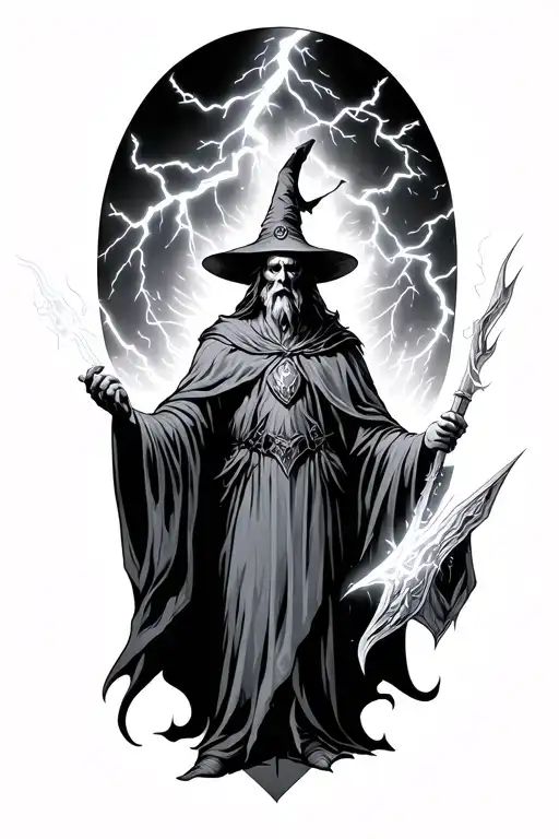 Wizard Summoning Lightning