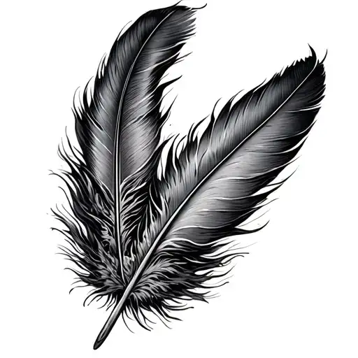 Feather With Things Coming Off Of It