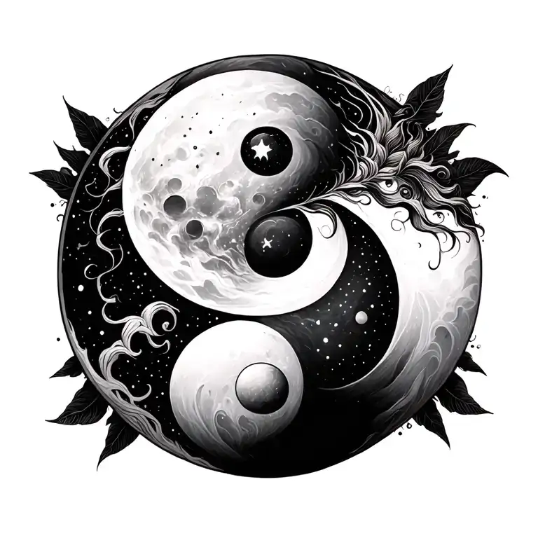 Ying Ang Yang With Sun And Moon