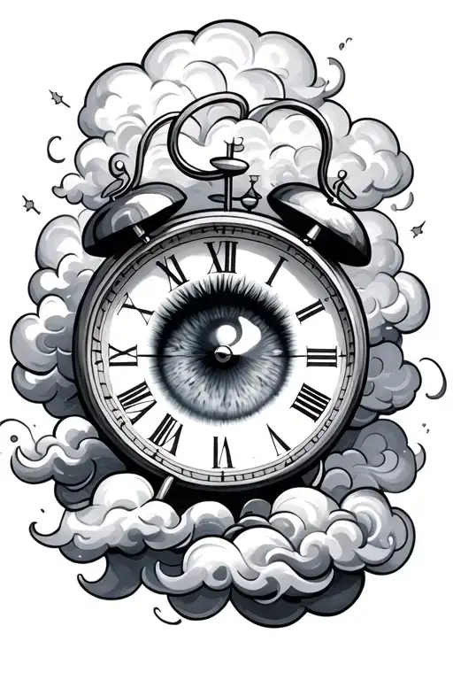 Clouds Clock Eye Looking