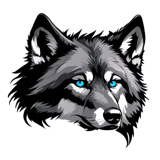 Wolf With Blue Eyes