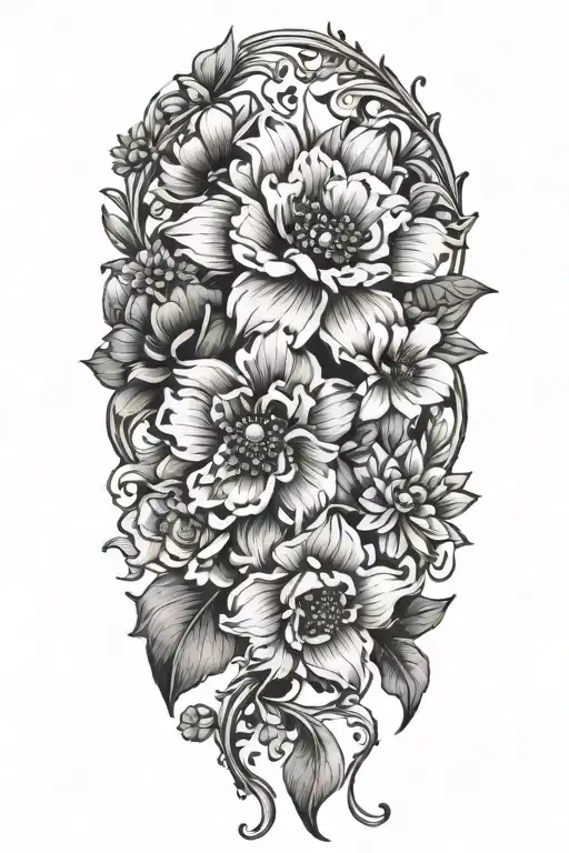 Flowers With Paw Prints Arranged