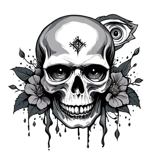 Skull And All Seeing Eye