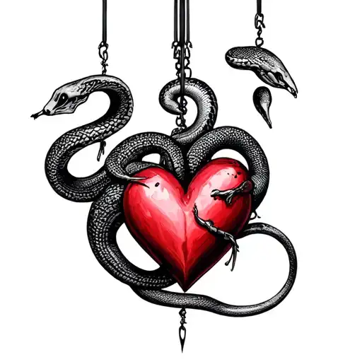 Hand Marionette Heart With Snake