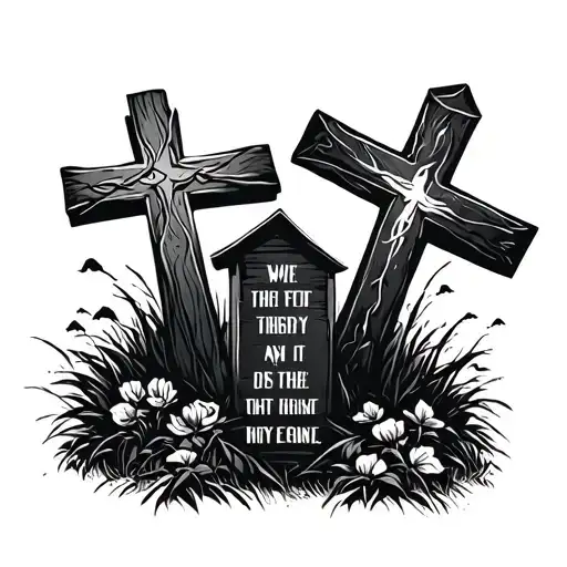Three Crosses With Bible Quote Outdoors Version