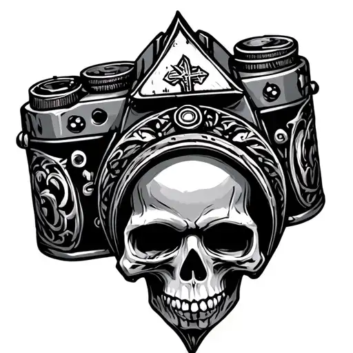 Camera Medieval Gothic Armband Cross Skull