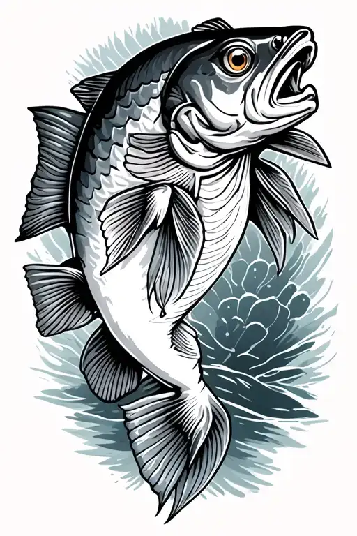 Fishing Perch Modern Interpretation