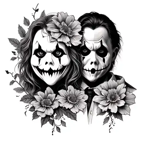 Floral Horror Movie Characters - Ghostface Chucky And Myers