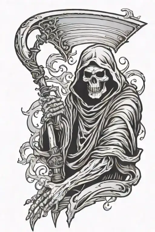 Grim Reaper About The Reap A Soul With A Bullet Trough The Skull