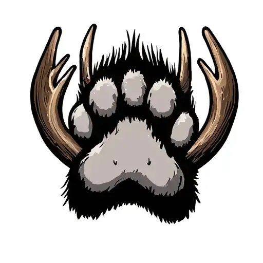 Dog Paw With Moose Antlers