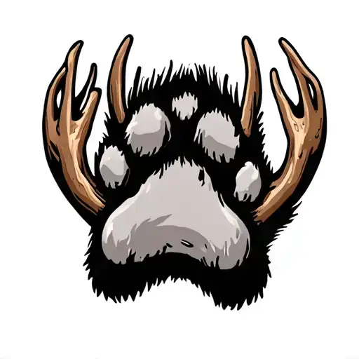 Dog Paw With Moose Antlers