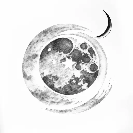 Moon Clouds Stars Realistic