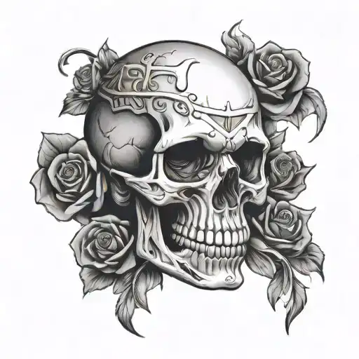 Skull With Thoughts In His Mind