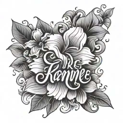 Floral Around Name Written