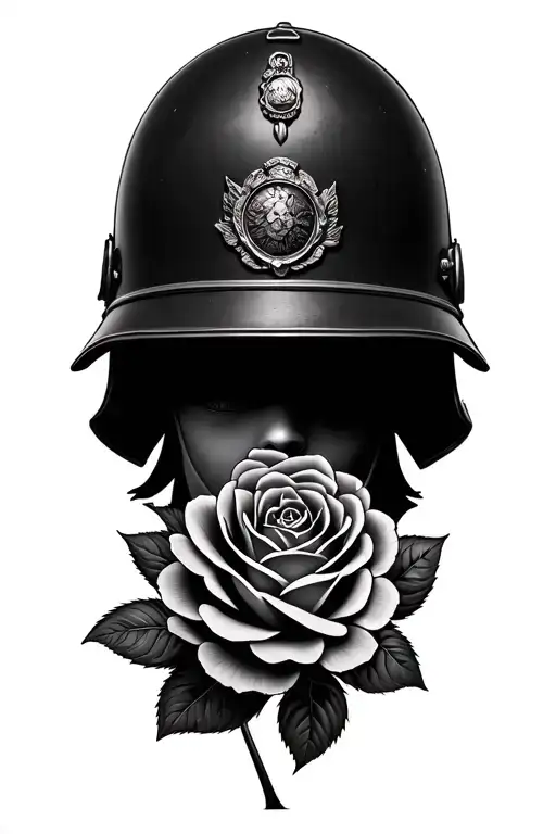 Military Helmet With Lancashire Rose