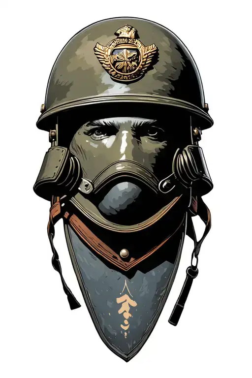 Military Helmet With Lancashire