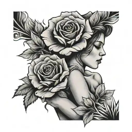 Mother And Son Holding Hands And Roses Intertwined