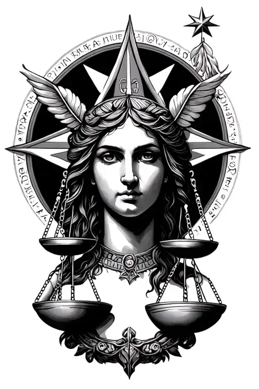 Libra With A Star Picture And A Scale