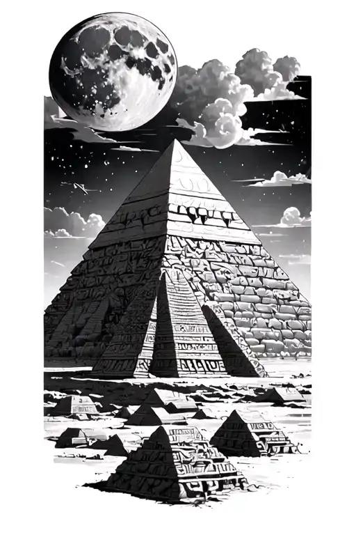 Egypt Pyramid Moon