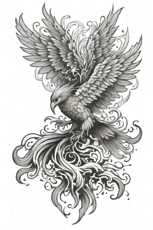Rising Phoenix Rising From Ashes