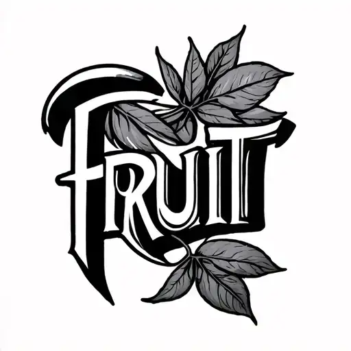 The Word Fruit In Cursive