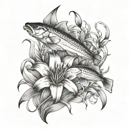 Daylillies And Fish