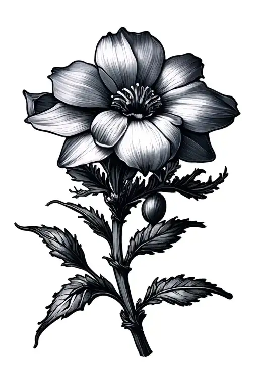 Tiny Fine Line Bluebell Flower Tattoo Ankle Small